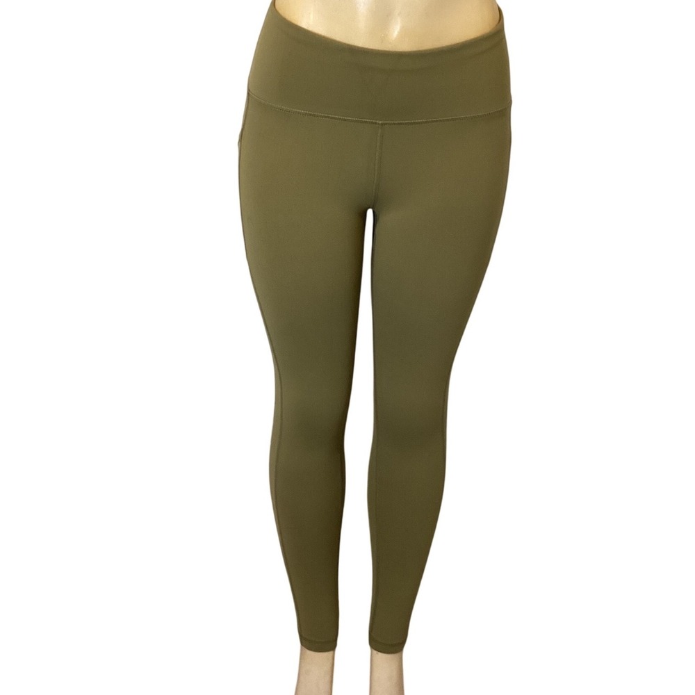 B Brand Women Green High Waist Pocket Leggings Activewear Size Small